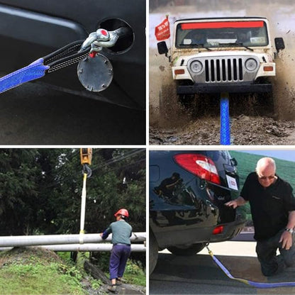 1Pack 2 "x6' Tow Strap with Reinforced Loops Vehicle Recovery Rope 10,000 Pound Breaking Strength 2 inch 6 Feet Lift Sling Strap,Blue