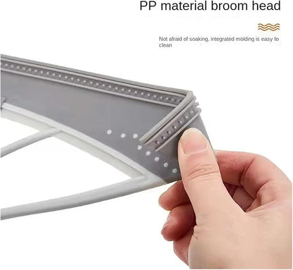 Silicone Broom Wiper Window Washing Multifunctional Household Home Floor Glass Hand-Push Mirror Cleaning Tools(Gray)