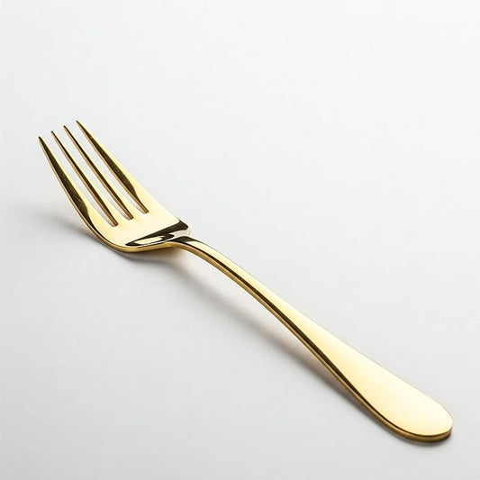 NS INC 6 Pcs Family Set of Gold Long Dining Fork used for Dessert Salad at Home or Restaurant (7.5inch / 19 cm) Premium Stainless Steel
