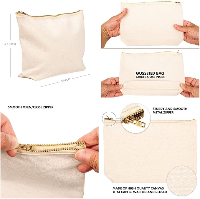 Andaz Press Funny Makeup Bag Canvas Cosmetic Bag with Zipper Take Time To Do What Makes Your Soul Happy Makeup Pouch For Purse Travel Pouch Funny Pencil Bag Cute Birthday Gifts for Women 6.5 x 9 Inch