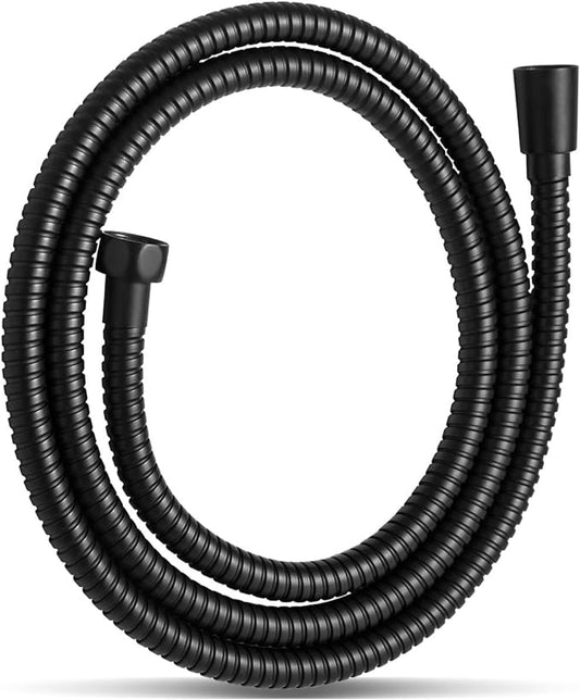 OFFO Shower Hose, Kink Free Stainless Steel Shower Hose Attachment Electroplating Handheld Shower Head Hose Flex Hoses Extension with Brass Insert  Nut for Pet Bathing Cleaning 60 Inch, Matte Black