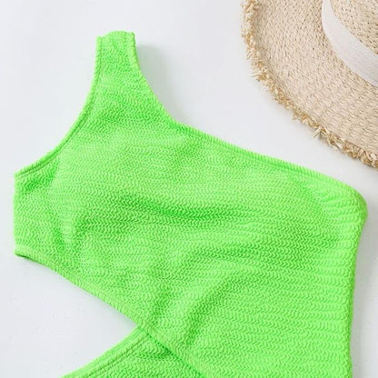 LEFIAGO 2022 Beach Swimsuit Sexy One-Shoulder Swimsuit Women's Bikini-L-Bluecolor