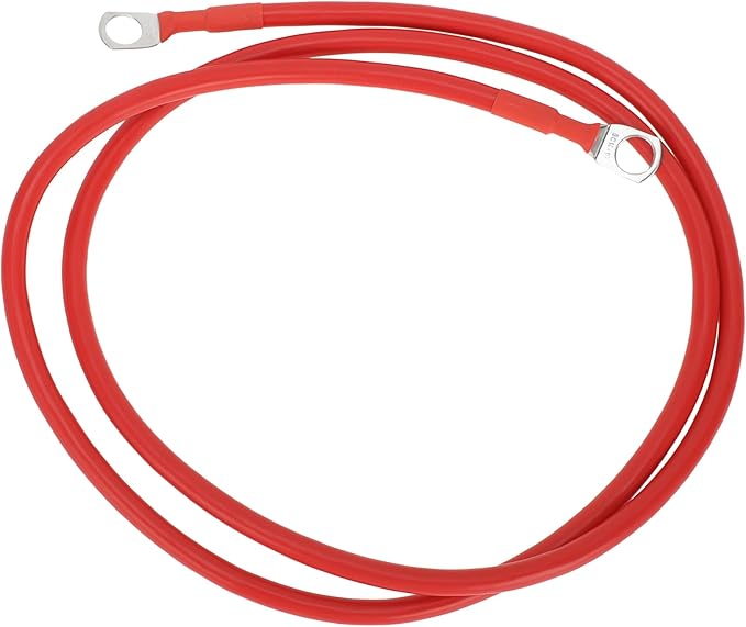 Universal 38" Lug 7 AWG Gauge 4FT Battery Inverter Cable Battery Cable Tinned Copper 1 Pc Red