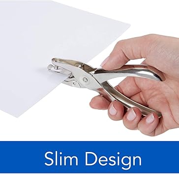Swingline 1 Hole Punch, 5 Sheet Capacity Hole Puncher, Single Hole Paper Punch, Chrome (74005)