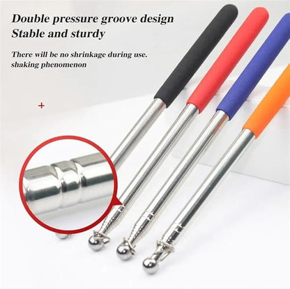1pcs 1.2/1.6M Tour Guide Flag Pole Non-Slip Stainless Steel Extendable Teacher Pointer Banner Handheld FlagPoles(Black 120 cm)