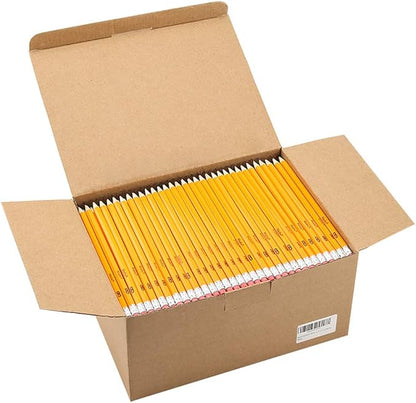 Madisi Wood-Cased 2 HB Pencils, Yellow, Pre-sharpened, Bulk Pack, 576 pencils in box