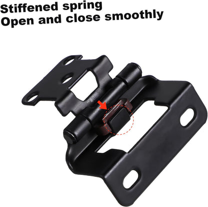 Mipcase 5sets Overlay Cabinet Hinges Soft Close Mechanism for Kitchen Doors Finish Easy to Install Screws Self-Closing Function Cold-Rolled Construction