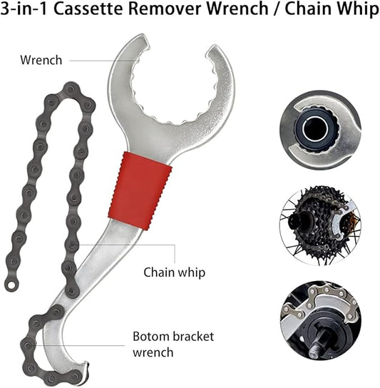 Bike Tool Kit, 6Pcs Professional Bike Repair Tools for Mountain Bike with 3-in-1 Cassette Remover Wrench Crank Puller Extractor Bottom Bracket Freewheel Remover Chain Breaker