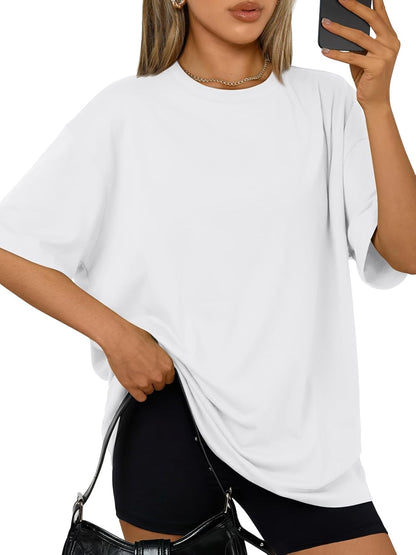Oversized, soft cotton-poly tees from Trendy Queen perfect for casual, workout, or vacation wear. You don't want to miss it!