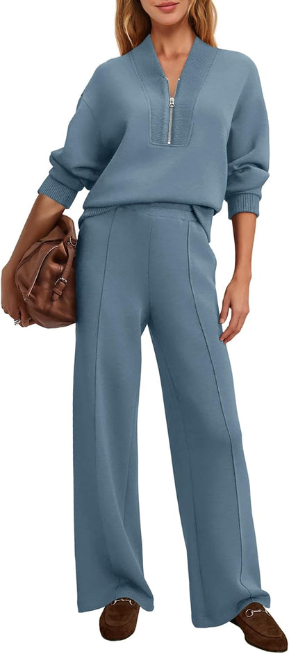 SENSERISE Womens Lounge Sets Sweatsuits 2 Piece Outfit Fall Matching Sweat Sets Airport Travel Outfit Tracksuit.