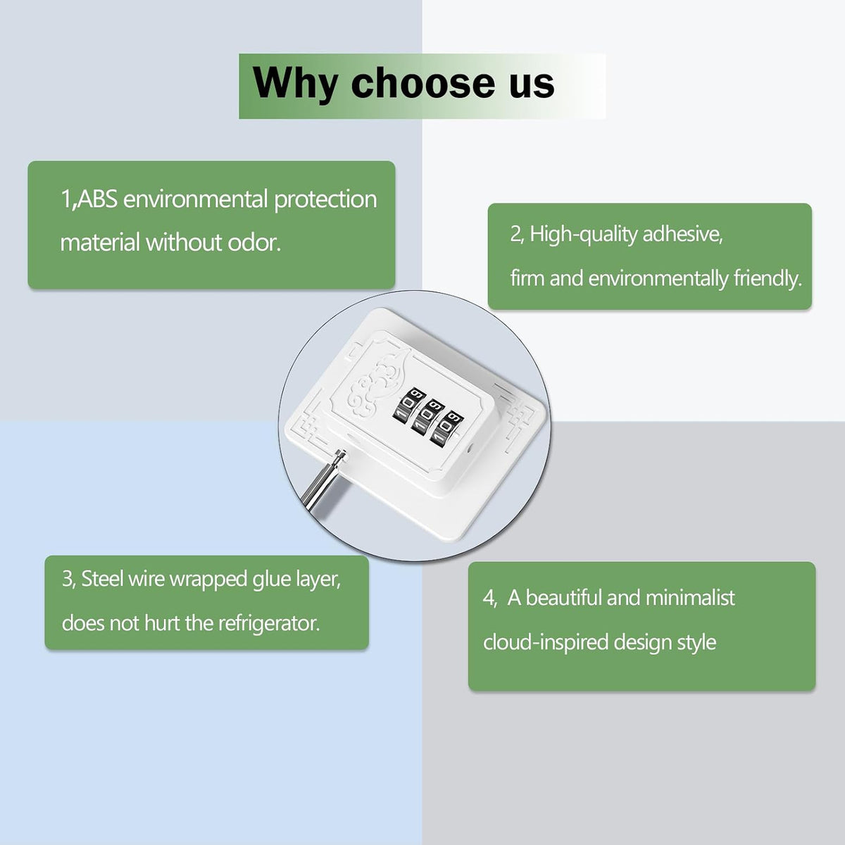 1Pack Refrigerator Locks with 3 Digit Code, Easy Install Fridge Lock Combination, Premium Freezer Lock, Child Proof Cabinet Locks for Refrigerators, Drawers, Closets, Windows (White)