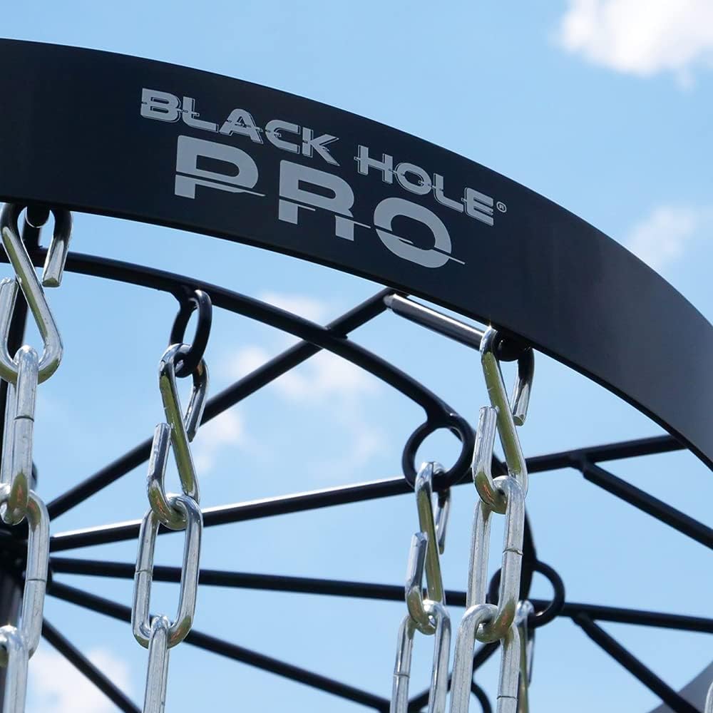 MVP Disc Sports Black Hole Pro 24-Chain Portable Disc Golf Basket Target (Stakes Not Included)