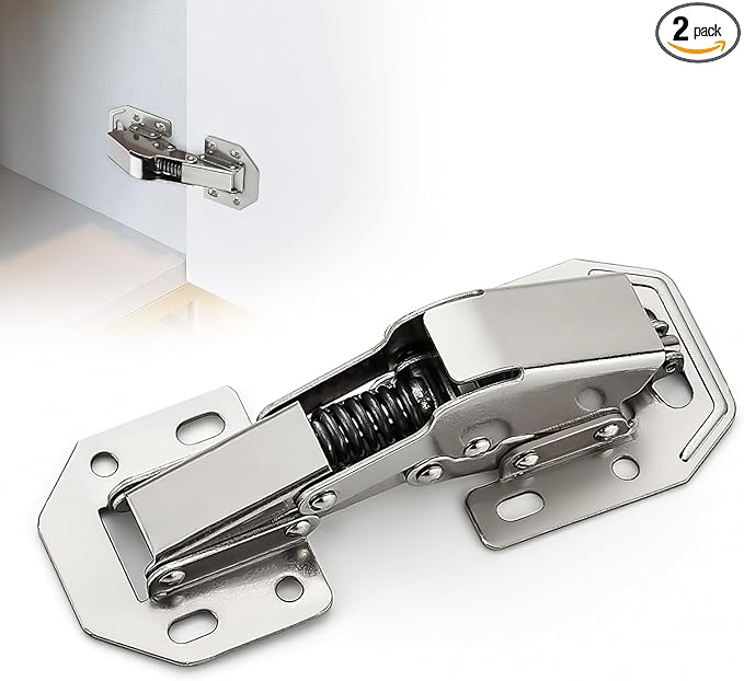 Ravinte 2 Pack Hidden Hinges Soft Close Surface Mount Kitchen Cabinet Hinges, No Pre-drilled for Kitchen Cupboard