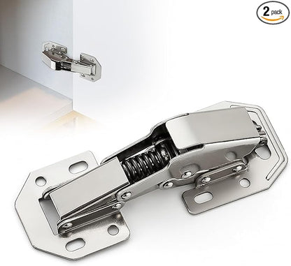 Ravinte 2 Pack Hidden Hinges Soft Close Surface Mount Kitchen Cabinet Hinges, No Pre-drilled for Kitchen Cupboard