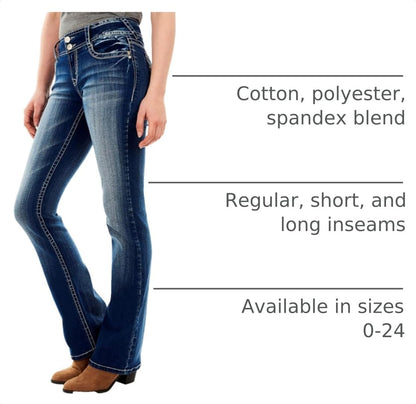 WallFlower Women's Luscious Curvy Mid-Rise Bootcut Jeans