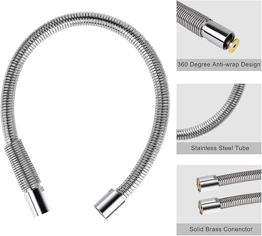 Pre Rinse Faucet 30 Inch Stainless Steel Sprayer for Commercial Kitchen Sink, 1.42 GPM Dish Spray Hose Replacement Kit