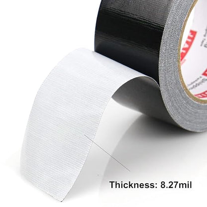 JIALAI HOME Heavy Duty Duct Tape, Black Tape 2 Inches x 30 Yards 1-Pack, 8.27 mil, Strong, Flexible, No Residue, All-Weather and Tear by Hand - for Repairs, Industrial, Professional Use