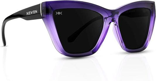 NEVEN Coven Bold Cat Eye Sunglasses - UV Protected Polarized Vintage Sunglasses - Fashionable Cat Eye Techno Glasses