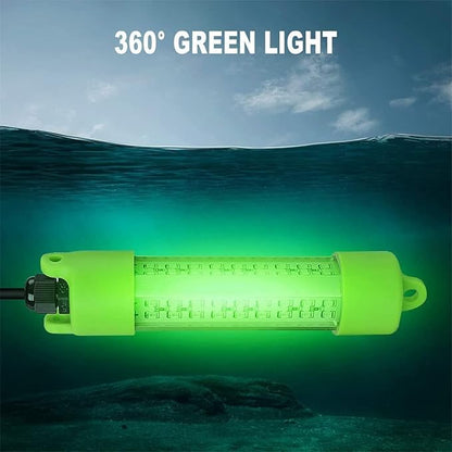 Boyuan Underwater Fishing Light, 18W 45W DC 12V Green IP68 Waterproof 72 LEDs Submersible Night Fishing Lamp 12962304 Lumens, with Battery Clamps and 5M  16.4 FT Cord