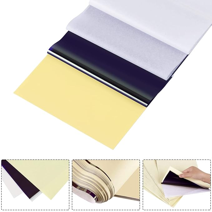 Tattoo Transfer Paper, Cridoz 100 Sheets Tattoo Stencil Transfer Paper for Tattooing Blue