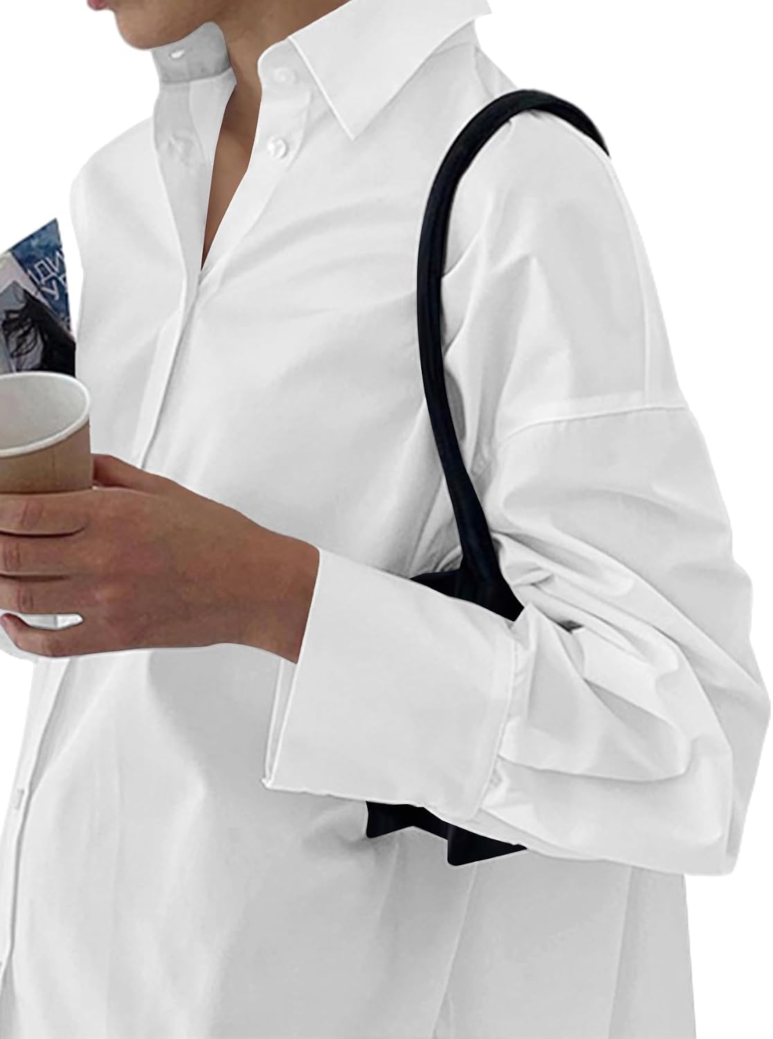 Versatile shirt dress with v-neck, button-down, and soft fabric for everyday comfortable and fashionable wear. Check it out on -