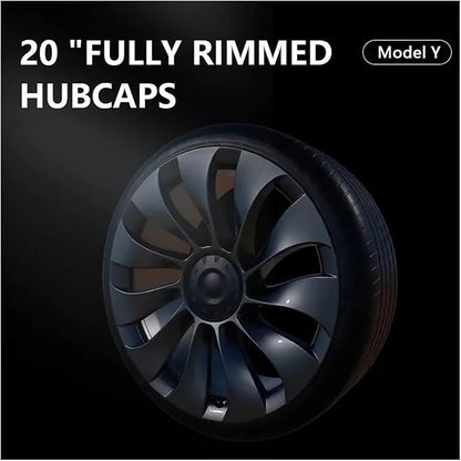 Compatible for Tesla Model 3/Y 2023 2022 2021 2020 Inch Wheel Protectors ABS Hubcap Patch Hub Cap Stickers Accessories Car Decals Exterior(Carbon Fiber Pattern)