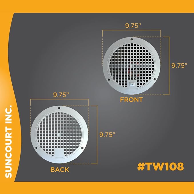 Suncourt ThruWall Room-to-Room Transfer Fan  Quiet Through Wall Vent Fan Improves Air Circulation Between Rooms 200-440 Sq. Ft.  10 Power Cord, 2-Speed (TW108)