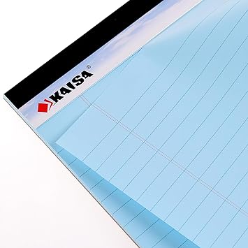 KAISA Colored Legal Pad Writing Pads 8.5x11 inch, Wide Ruled, 40 SheetsPad, 20lb Colored Paper, Perforated Writing Pad with Sturdy Back (4 Pads), KSU-5972