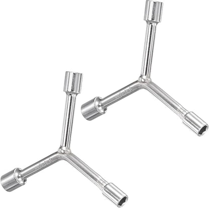 Y-Shaped 3 Way Socket Wrench,  8mm 10mm 12mm 3-inch Length  CR-V Y-Type Hex Spanner Repair Tools - (Applications: for Bicycle Maintenance and Repairing), 2-Pieces