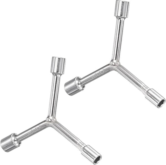 Y-Shaped 3 Way Socket Wrench,  8mm 10mm 12mm 3-inch Length  CR-V Y-Type Hex Spanner Repair Tools - (Applications: for Bicycle Maintenance and Repairing), 2-Pieces