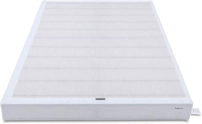 Basics Smart Box Spring Bed Base, 9-Inch Height Mattress Foundation, Tool-Free Easy Assembly, Twin, 74"L x 38"W x 9"H, White