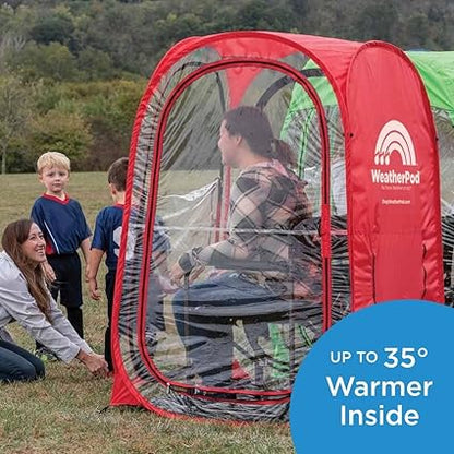 WeatherPod The Original Shark Tank MyPodTM 1-2 Person Pop-Up Pod - Stay Warm, Dry, and Out of The Sun - Weather Pod for Sports, Rain, or Wind (Black, 40" L x 40" W x 59" H)