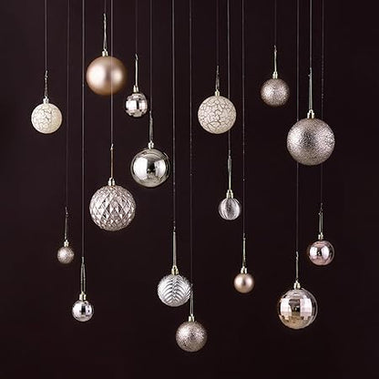 LANGXUN 36pcs Champagne Gold Christmas Tree Decorations Balls, Bolas De Navidad, 2024 Christmas Decor, Indoor Outdoor Shatterproof Christmas Ornaments, Xmars Party Wedding Suppiles