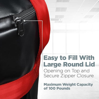LoGest Boxing Bag - Hanging Punching Bag Sports Training Equipment - MMA, Karate, Judo, Muay Thai, Kickboxing - Hanging or Freestanding - Unfilled Max Capacity 100 Lbs - Heavy Punching Bag