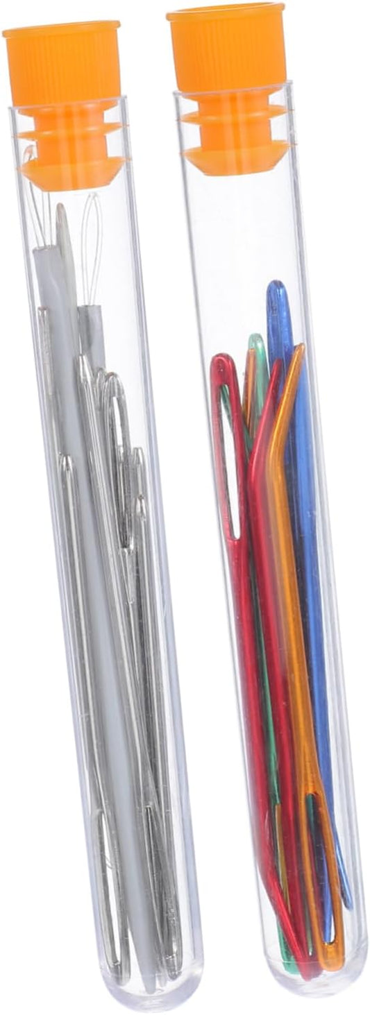 CIMAXIC Large Eye Curved Needles Set for Sewing Crochet Knitting Tapestry Embroidery Aluminum Needles with Storage Case