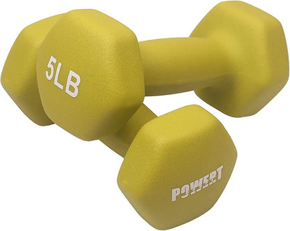 HEX Neoprene Dumbbell Coated Colorful Hand Weights in Pair