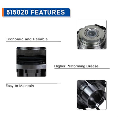 515020 Front 4WD Wheel Bearing  Hub Assembly Compatible with 2000-2002 Ford Excursion, 1999-2004 Ford F-250 Super Duty 1999-2004 Ford F-350 8Lugs wABS
