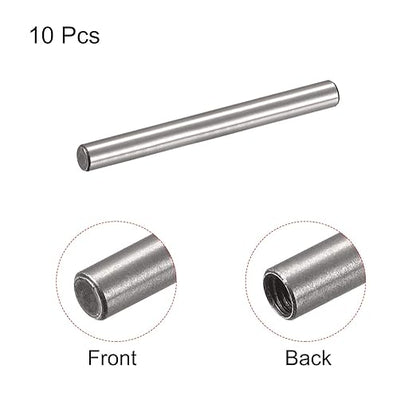 uxcell M3 Internal Thread Dowel Pin 10pcs 5x50mm Chamfering Flat Carbon Steel Cylindrical Pin Bed Bookshelf Metal Devices Industrial Pins