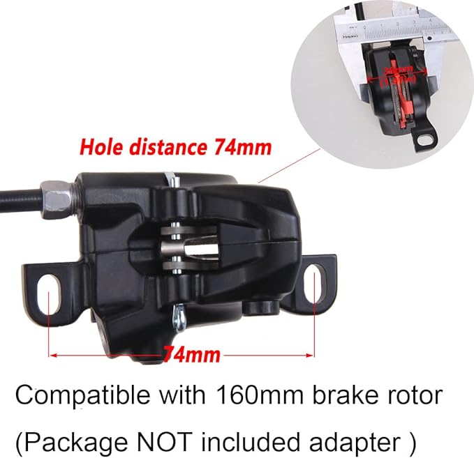 BUCKLOS MT200 MTB Hydraulic Disc Brakes Front, Left Front 800mm Mountain Bike Hydraulic Brake Aluminum Alloy Levers(BL) with Calipers (BR) Fit E-Bikes(Pre-Bled)