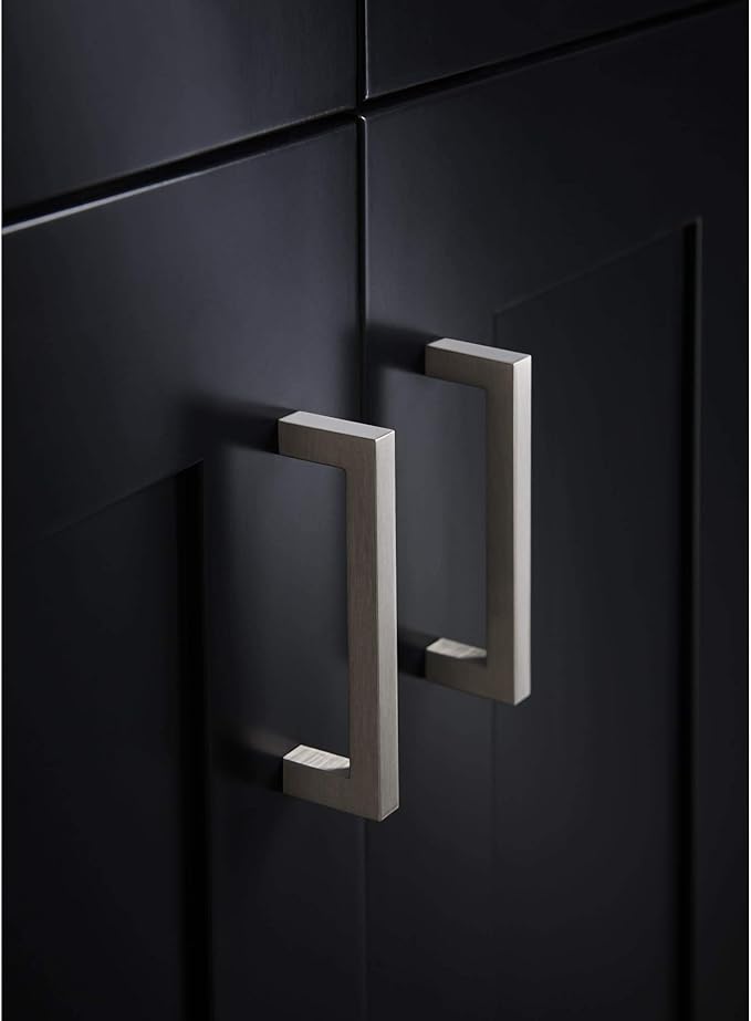 Top Knobs M1159 Nouveau III Collection 5-116" Square Bar Pull, Flat Black