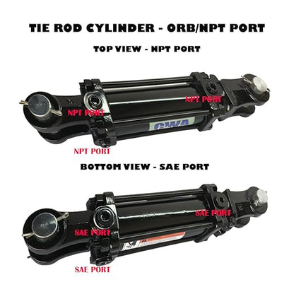 TR Tie Rod Cylinder 2" Bore x 4" Stroke x 1 18" Rod x 2500 PSI - Port: SAE 8 and 38 NPT