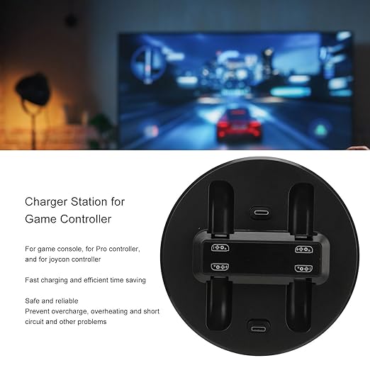 RiToEasysports Charger Station, Game Controller Charge Station Efficient Time Saving Charging Dock for Pro Controller