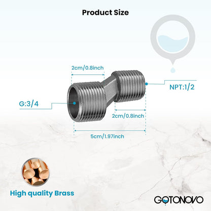 gotonovo 304 Stainless Steel Adapter for Shower Faucet Install Kit Adjustable Installation Swing Arms Adjust Hot Water Pipe and Cold Water Pipe Distance