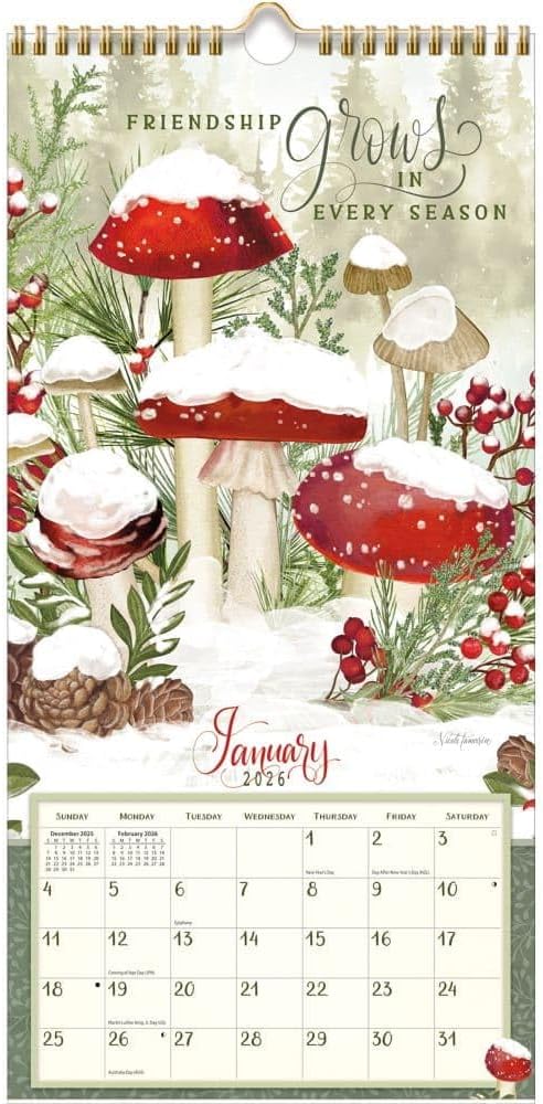 Lang, Abundant Friendship 2026 Vertical Wall Calendar, 8'' X 15.8'', 12-Month Calendar with Stapled Binding