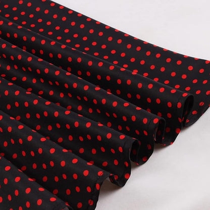 Women 50s 60s Vintage Sleeveless Cocktail Swing Dress 1950s Polka Dot Floral Audrey Rockabilly Prom Party Dress with Belt