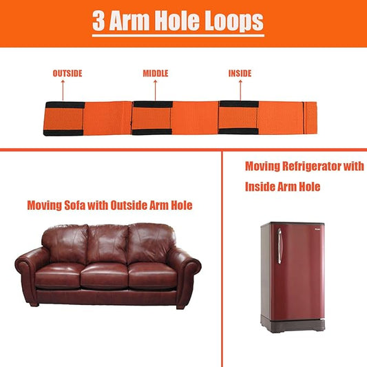 Moving Straps for 2 Mover, 2-Person Lifting and Moving Straps; Moving Straps for Furniture, Appliances, Mattresses, 1 pack only