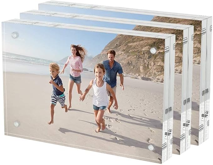 AITEE 4x6 Acrylic Picture Frames 2 Pack, Clear Picture Frames,20% Thicker