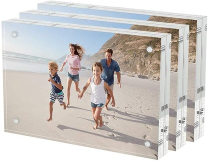 AITEE 4x6 Acrylic Picture Frames 2 Pack, Clear Picture Frames,20% Thicker