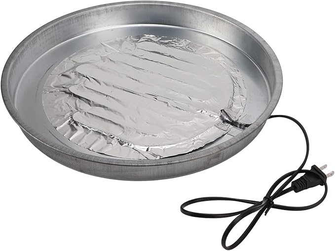 Poultry Chicken Water Heater, Metal Automatic Poultry Drinker Heater Base, Poultry Winter Deicer Heated Base for Outdoor Coops and Cold Winters