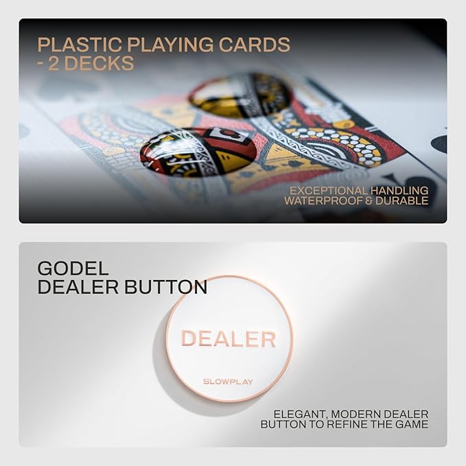 SLOWPLAY Godel Ceramic Poker Chips Set for Texas Hold'em, 500 PCS [with Numbered Values], 39mm & 10g Each | Features a High-end Chip case with Extra Durable German Polycarbonate Shell
